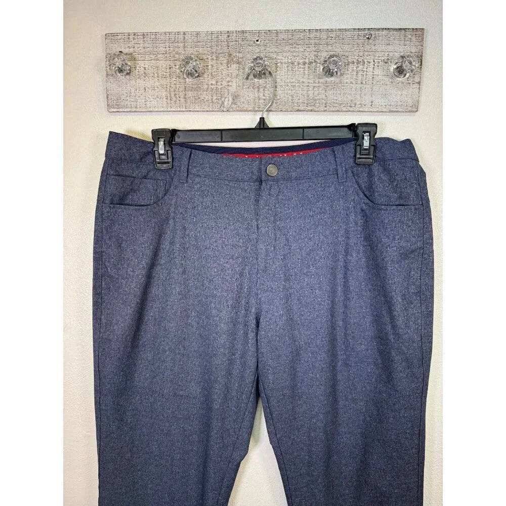 Puma Mens Heathered Navy Golf Pants W38/L32 Stretch Performance Athletic